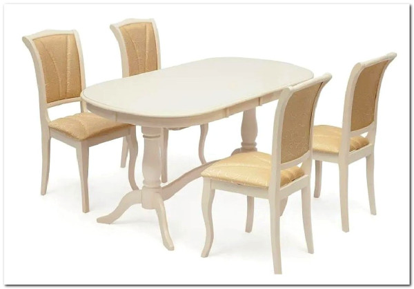 Стол раскладной Siena ( SA-T6EX2L ) ivory white (слоновая кость 2-5) заказать в Осколе по цене 47 250 руб. с доставкой в Старый Оскол, Губкин, Белгород