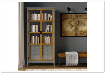 Шкаф для книг Квадро-С 220/04 из массива сосны