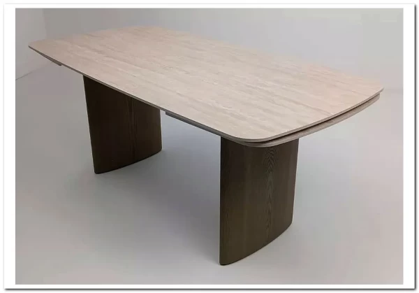 Стол CALVIN 180 MATTE ROME TRAVERTINE SOLID CERAMIC / Серый дуб, ®DISAUR заказать в Осколе по цене 96 050 руб. с доставкой в Старый Оскол, Губкин, Белгород