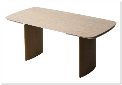 Стол CALVIN 180 MATTE ROME TRAVERTINE SOLID CERAMIC / Серый дуб, ®DISAUR