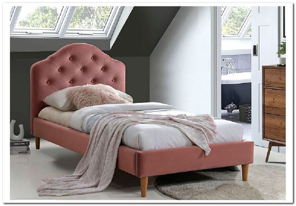 Кровать Signal CHLOE VELVET BLUVEL 52 (античный розовый/дуб) 90/200 заказать в Осколе по цене 44 292 руб. с доставкой в Старый Оскол, Губкин, Белгород