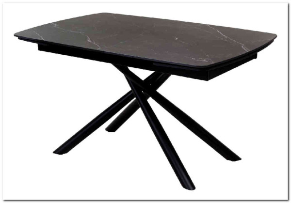 Стол RIVOLI 140 MATT BLACK MARBLE SOLID CERAMIC / BLACK заказать в Осколе по цене 67 470 руб. с доставкой в Старый Оскол, Губкин, Белгород