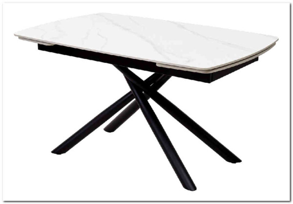 Стол RIVOLI 140 MATT WHITE MARBLE SOLID CERAMIC / BLACK заказать в Осколе по цене 74 900 руб. с доставкой в Старый Оскол, Губкин, Белгород