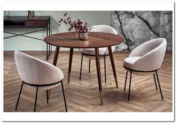 Стол обеденный Halmar DOMENICO 110 (орех/золотой) заказать в Осколе по цене 24 769 руб. с доставкой в Старый Оскол, Губкин, Белгород