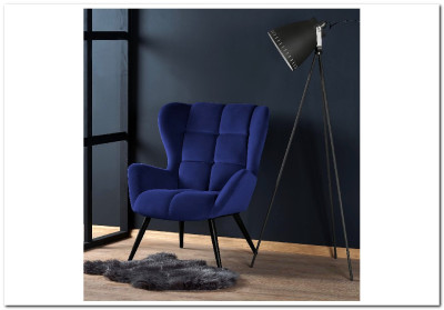 Кресло Halmar TYRION (темно-синий/черный)