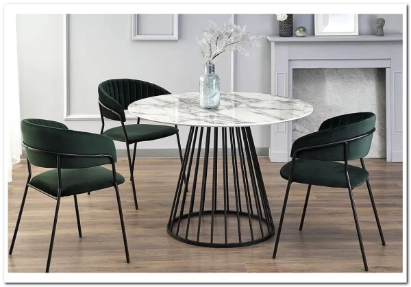 Стол обеденный Halmar BRODWAY белый мрамор/черный заказать в Осколе по цене 30 047 руб. с доставкой в Старый Оскол, Губкин, Белгород