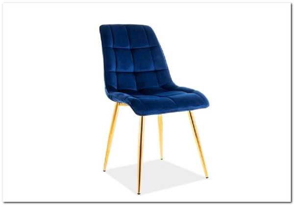 Стул кухонный Signal CHIC Velvet Bluvel 86 (темно-синий/золотой) заказать в Осколе по цене 10 726 руб. с доставкой в Старый Оскол, Губкин, Белгород