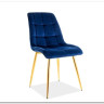 Стул кухонный Signal CHIC Velvet Bluvel 86 (темно-синий/золотой) заказать в Осколе по цене 10 726 руб. с доставкой в Старый Оскол, Губкин, Белгород