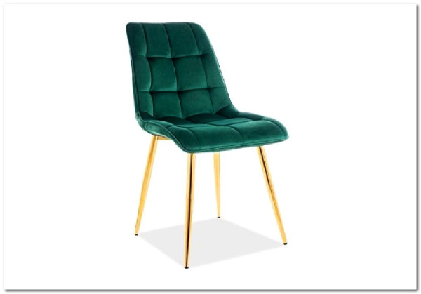 Стул кухонный Signal CHIC Velvet Bluvel 78 (зеленый/золотой) заказать в Осколе по цене 10 726 руб. с доставкой в Старый Оскол, Губкин, Белгород