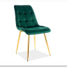 Стул кухонный Signal CHIC Velvet Bluvel 78 (зеленый/золотой) заказать в Осколе по цене 10 726 руб. с доставкой в Старый Оскол, Губкин, Белгород
