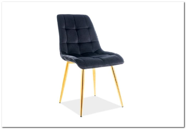 Стул кухонный Signal CHIC Velvet Bluvel 19 (черный/золотой) заказать в Осколе по цене 10 726 руб. с доставкой в Старый Оскол, Губкин, Белгород