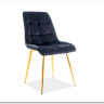 Стул кухонный Signal CHIC Velvet Bluvel 19 (черный/золотой) заказать в Осколе по цене 10 726 руб. с доставкой в Старый Оскол, Губкин, Белгород