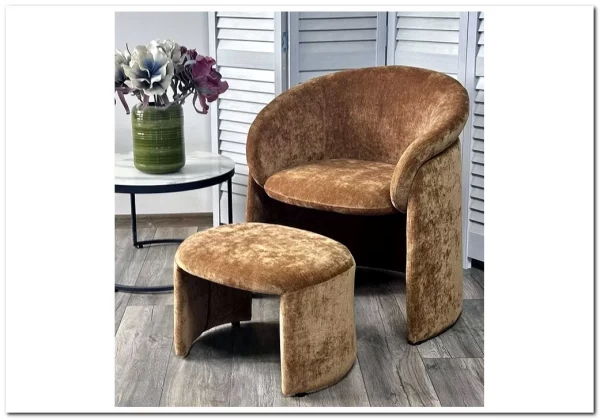 Кресло+оттоманка HUG AT5139-13 Коричневый, ткань/каркас металл в обивке AT5139-13 ®DISAUR заказать в Осколе по цене 25 500 руб. с доставкой в Старый Оскол, Губкин, Белгород Кресло+оттоманка HUG AT5139-13 Коричневый, ткань/каркас металл в обивке AT5139-13 ®DISAUR заказать в Осколе по цене 25 500 руб. с доставкой в Старый Оскол, Губкин, Белгород