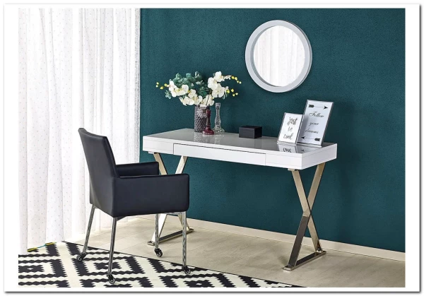 Стол компьютерный Halmar B-31 (белый/хром) заказать в Осколе по цене 37 613 руб. с доставкой в Старый Оскол, Губкин, Белгород