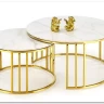 Комплект Halmar MERCURY 3, 2 стола журнальных (белый мрамор/золотой) заказать в Осколе по цене 57 327 руб. с доставкой в Старый Оскол, Губкин, Белгород