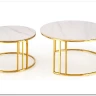 Комплект Halmar MERCURY 3, 2 стола журнальных (белый мрамор/золотой) заказать в Осколе по цене 57 327 руб. с доставкой в Старый Оскол, Губкин, Белгород