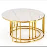 Комплект Halmar MERCURY 3, 2 стола журнальных (белый мрамор/золотой) заказать в Осколе по цене 57 327 руб. с доставкой в Старый Оскол, Губкин, Белгород