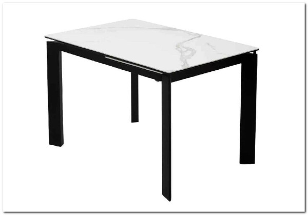Стол CORNER 120 MATTE STATUARIO Белый мрамор матовый керамика, стекло/ черный каркас, DISAUR заказать в Осколе по цене 59 400 руб. с доставкой в Старый Оскол, Губкин, Белгород