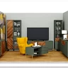 Витрина Siena REG1W1D дымчатый зеленый/дуб вотан BRW заказать в Осколе по цене 43 630 руб. с доставкой в Старый Оскол, Губкин, Белгород