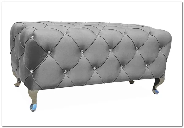 Пуф Signal HESTIA Velvet Bluvel 14 серый/серебряный 100/46/50 заказать в Осколе по цене 38 606 руб. с доставкой в Старый Оскол, Губкин, Белгород