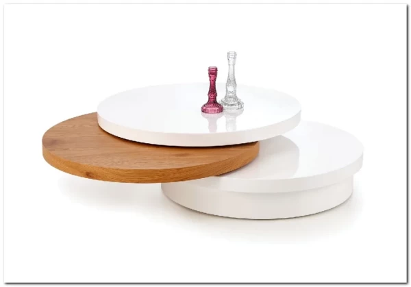 Стол журнальный Halmar MICHELLE (белый/дуб золотой) заказать в Осколе по цене 47 003 руб. с доставкой в Старый Оскол, Губкин, Белгород