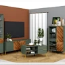 Витрина Siena REG1W1D/140 дымчатый зеленый/дуб вотан BRW заказать в Осколе по цене 33 980 руб. с доставкой в Старый Оскол, Губкин, Белгород