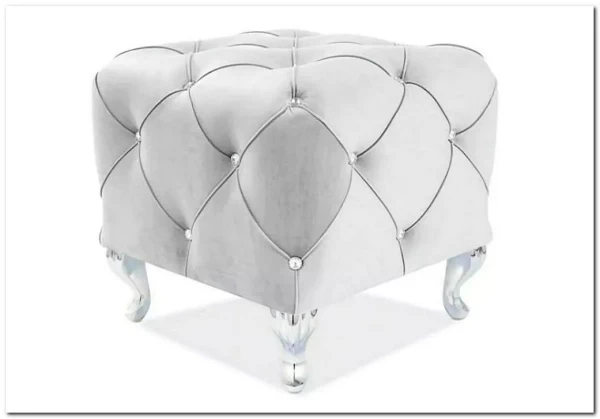 Пуф Signal HESTIA K Velvet Bluvel 03 светло-серый/серебряный заказать в Осколе по цене 33 792 руб. с доставкой в Старый Оскол, Губкин, Белгород