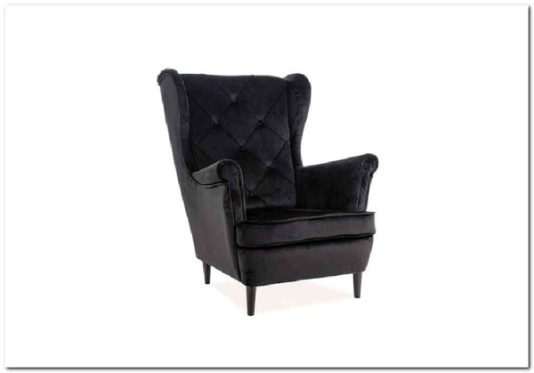 Кресло LADY Velvet Bluvel 19  Signal (черный) заказать в Осколе по цене 47 283 руб. с доставкой в Старый Оскол, Губкин, Белгород
