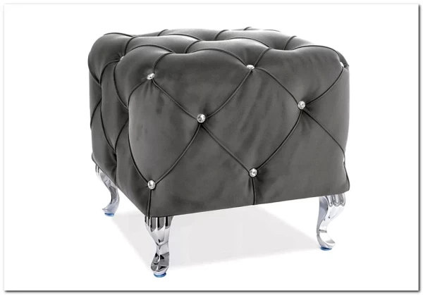 Пуф Signal HESTIA K Velvet Bluvel 14 серый/серебряный заказать в Осколе по цене 33 792 руб. с доставкой в Старый Оскол, Губкин, Белгород