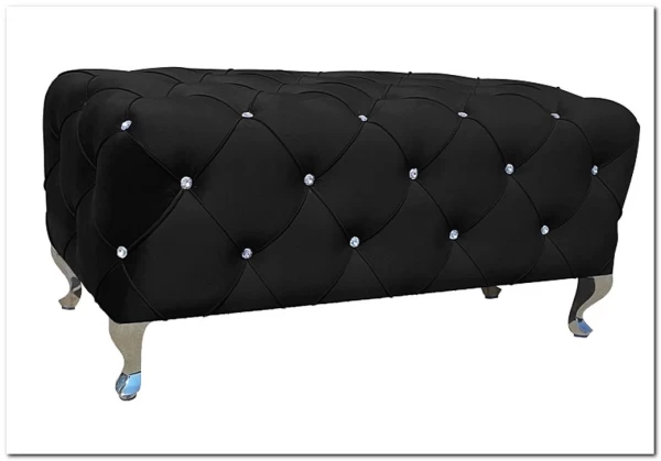 Пуф Signal HESTIA Velvet Bluvel 19 черный/серебряный 100/46/50 заказать в Осколе по цене 38 606 руб. с доставкой в Старый Оскол, Губкин, Белгород