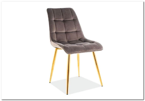Стул кухонный Signal CHIC Velvet Bluvel 14 (серый/золотой) заказать в Осколе по цене 10 726 руб. с доставкой в Старый Оскол, Губкин, Белгород