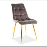 Стул кухонный Signal CHIC Velvet Bluvel 14 (серый/золотой) заказать в Осколе по цене 10 726 руб. с доставкой в Старый Оскол, Губкин, Белгород
