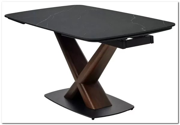 Стол BLANCO 160 MATT BLACK MARBLE SOLID CERAMIC / Орех, DISAUR заказать в Осколе по цене 106 800 руб. с доставкой в Старый Оскол, Губкин, Белгород