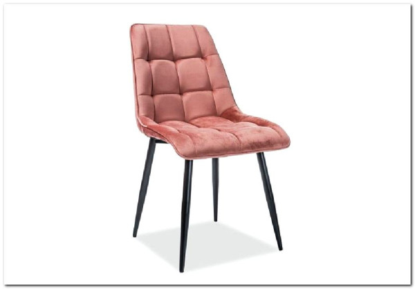 Стул кухонный Signal CHIC Velvet Bluvel 52 (античный розовый/черный) заказать в Осколе по цене 9 962 руб. с доставкой в Старый Оскол, Губкин, Белгород