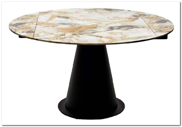 Стол TERAMO 135 GLOSS GRAND JADE SOLID CERAMIC, керамика, поворотн.механизм / Черный каркас, DISAUR заказать в Осколе по цене 56 970 руб. с доставкой в Старый Оскол, Губкин, Белгород