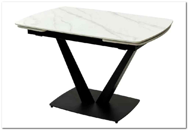 Стол ALATRI 120 MATT WHITE MARBLE SINTERED STONE / BLACK заказать в Осколе по цене 75 200 руб. с доставкой в Старый Оскол, Губкин, Белгород