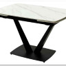 Стол ALATRI 120 MATT WHITE MARBLE SINTERED STONE / BLACK заказать в Осколе по цене 75 200 руб. с доставкой в Старый Оскол, Губкин, Белгород