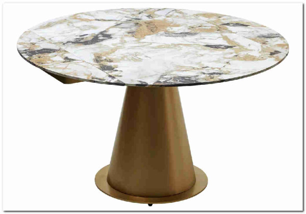 Стол TERAMO 135 GLOSS GRAND JADE SOLID CERAMIC, керамика, поворотн.механизм / Бронзовый, DISAUR заказать в Осколе по цене 63 810 руб. с доставкой в Старый Оскол, Губкин, Белгород