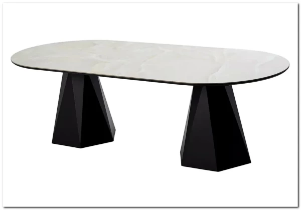 Стол ОРФЕЙ 240 нераскладной цвет ОНИКС (ONYX SABLE PULIDO), керамика / Черный каркас заказать в Осколе по цене 101 050 руб. с доставкой в Старый Оскол, Губкин, Белгород