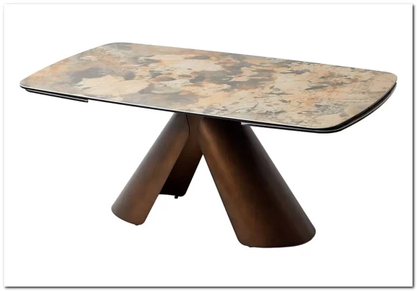 Стол КАЛЬДЕРОН (CALDERON) 180 цвет TL-137 матовый, исп керамика / МЕДНЫЙ БРАШИРОВАННЫЙ, ®DISAUR заказать в Осколе по цене 140 850 руб. с доставкой в Старый Оскол, Губкин, Белгород