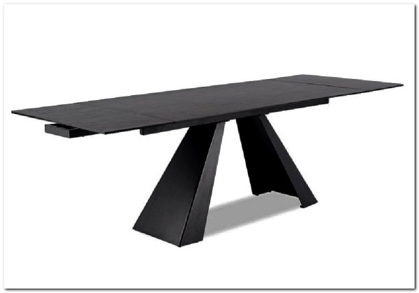 Стол обеденный Signal SALVADORE Ceramic 160 раскладной (Pietra Di Savoia серый/черный мат) заказать в Осколе по цене 136 474 руб. с доставкой в Старый Оскол, Губкин, Белгород