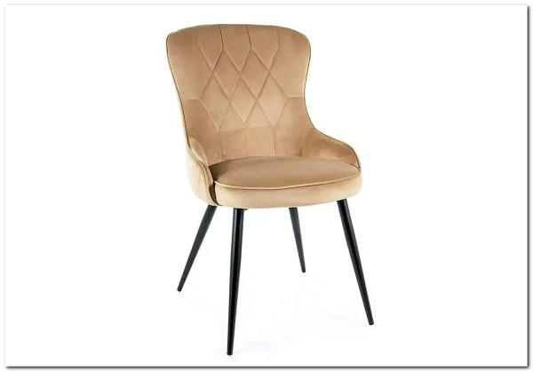 Стул кухонный Signal LOTUS VELVET (бежевый/черный) заказать в Осколе по цене 12 364 руб. с доставкой в Старый Оскол, Губкин, Белгород