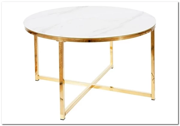Стол журнальный Signal SALMA эффект белого мрамора/золотой заказать в Осколе по цене 29 559 руб. с доставкой в Старый Оскол, Губкин, Белгород