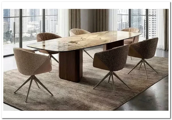 Стол ТЕРРА (TERRA) 240 (360) БЕЖЕВЫЙ МРАМОР TL-331, испанская керамика / Орех, ®DISAUR заказать в Осколе по цене 203 800 руб. с доставкой в Старый Оскол, Губкин, Белгород