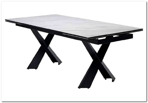 Стол ORISTANO 200 MARBLES KL-99 Белый мрамор матовый, итальянская керамика/ черный каркас, DISAUR заказать в Осколе по цене 99 040 руб. с доставкой в Старый Оскол, Губкин, Белгород
