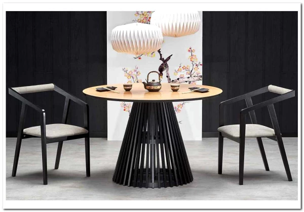 Стол обеденный Halmar MIYAKI 120 дуб натуральный/черный заказать в Осколе по цене 87 560 руб. с доставкой в Старый Оскол, Губкин, Белгород