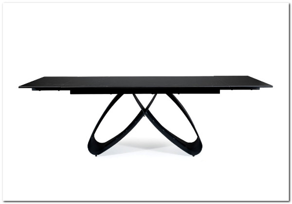 Стол обеденный Signal SAMANTA Ceramic 160 раскладной (черный Sahara Noir/черный мат) заказать в Осколе по цене 165 714 руб. с доставкой в Старый Оскол, Губкин, Белгород