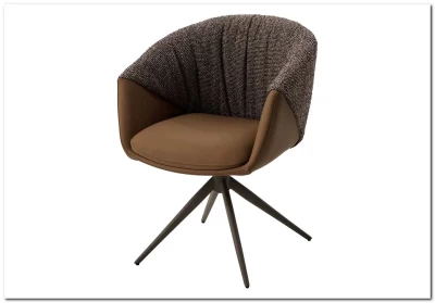 Стул ГИССЕН (GISSEN) 360 град., цвет КОФЕ HP032-08A PU / V885-1, экокожа / ткань / ЛАТТЕ, ®DISAUR