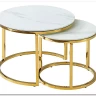 Комплект Signal MUSE II, 2 стола журнальных (эффект белого мрамора/золотой) заказать в Осколе по цене 43 584 руб. с доставкой в Старый Оскол, Губкин, Белгород