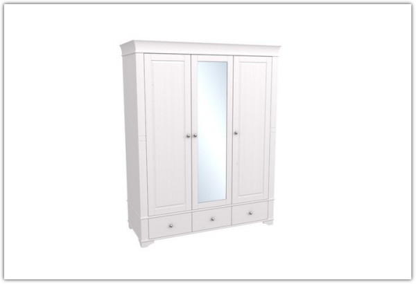 Шкаф 3х дверный  Бейли (массив) с зеркалом по цене 88 970 руб. в магазине Другая Мебель в Старом Осколе